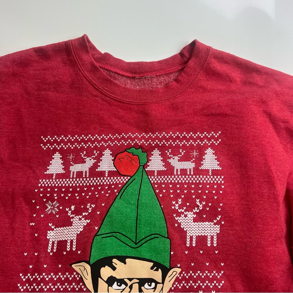 men’s red Christmas sweatshirt L m125-48 - Picture 3 of 3